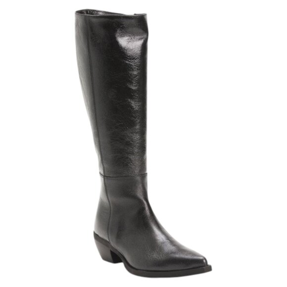 EMANUELE CRASTO Made In Italy Patent Leather High Shaft Boots - Picture 1 of 3